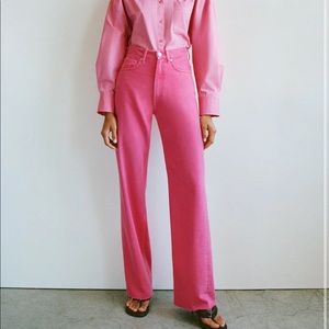 NWOT pink Zara full length jeans